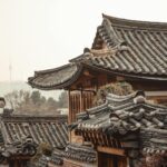 전주한옥마을 코스 항공 전경 기와 지붕