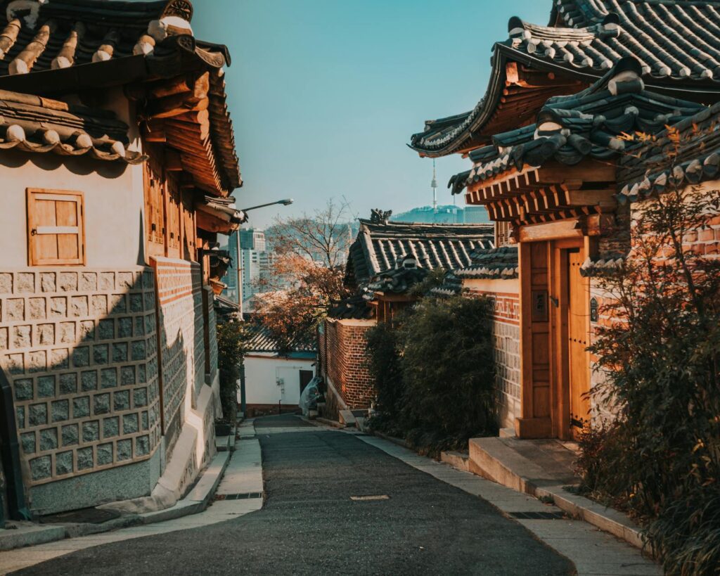 Korean traditional village visit Bukchon hanok alley scene