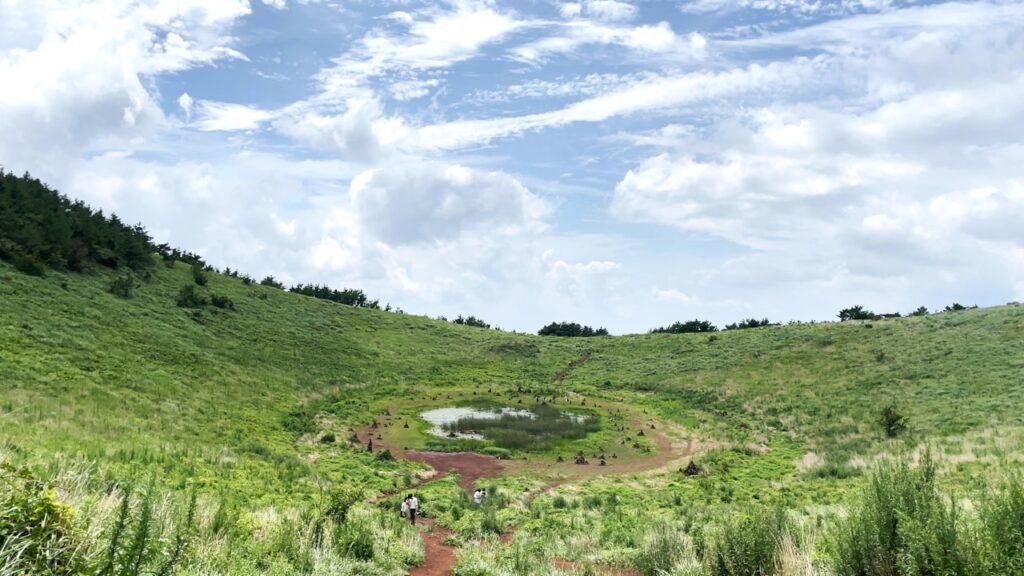 Jeju oreum trekking ridge walking course eastern Jeju landscape