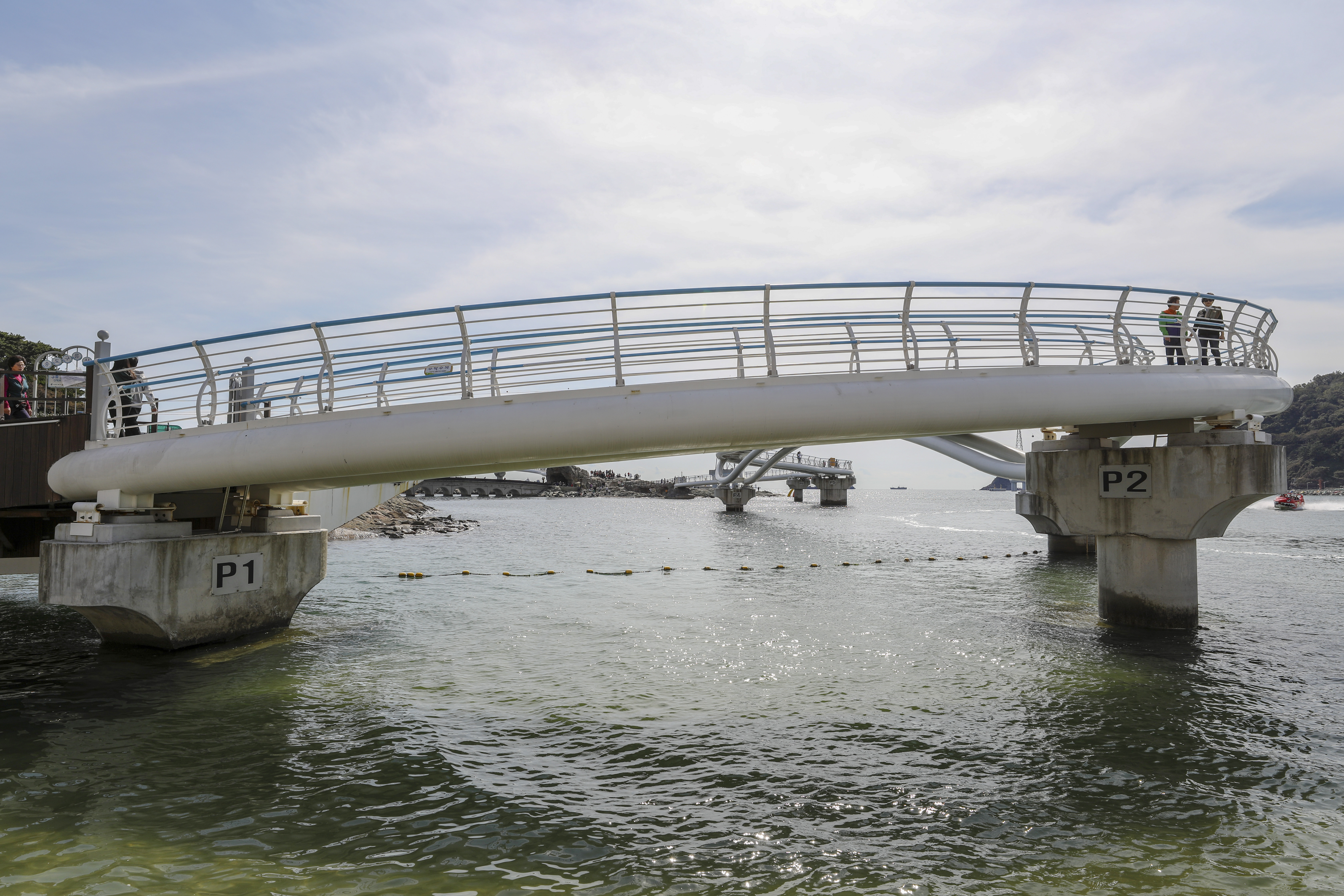 Songdo Skywalk seaside walkway near the Busan Songdo Marine Cable Car course