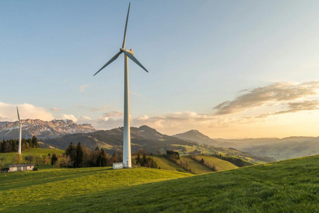 Daegwallyeong ranch course — wind turbines along the ridgeline