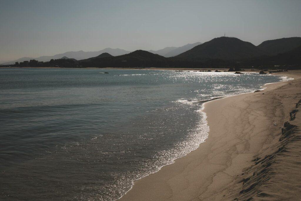 동해안 해안 트레일 — 고성 화진포 해변 일몰 풍경