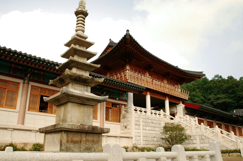 Iksan Mireuksa Baekje stone pagoda view