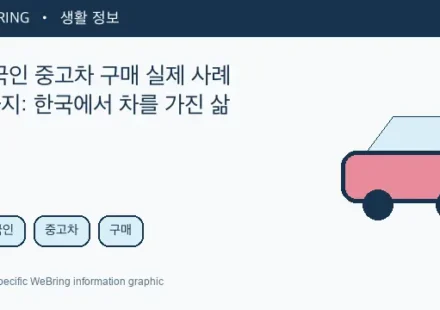 Illustrated WeBring guide: 외국인 중고차 구매 실제 사례 3가지: 한국에서 차를 가진 삶