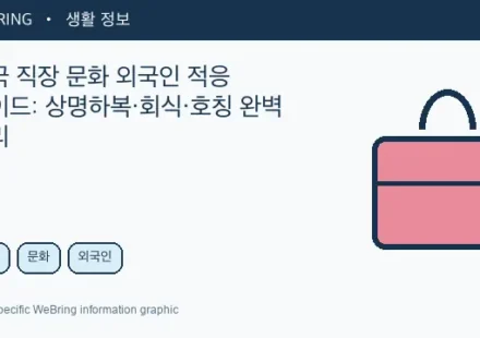 Illustrated WeBring guide: 한국 직장 문화 외국인 적응 가이드: 상명하복·회식·호칭 완벽 정리